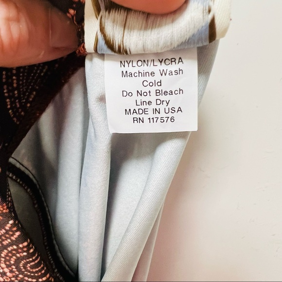 NWOT MELIKA Swim Skirt Brown Orange Pink Size Small. - Picture 3 of 3